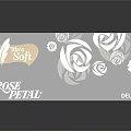 Stylish Black Household Product Package With White Rose Pattern And Pose Petal Design