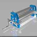 Blue Manual Rolling Machine With Metal Rollers Hand Crank And Sturdy Frame 3d model