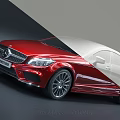 Red Mercedes Benz Sedan With Black Roof And Sleek Alloy Wheels Design