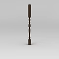 Dark Brown Wooden Architectural Component With Carved Details And Vertical Structure