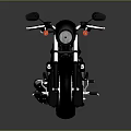 Black Motorcycle with Red Accent Wheels Black Leather Seat Chrome Exhaust Pipes Modern Cruiser Design