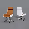 Modern Office Chairs With Orange And White Stylish Design And Swivel Wheels