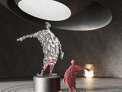 Modern Sculpture Pixel Sculpture 3d model