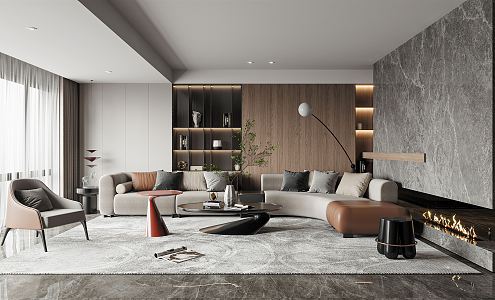 modern living room 3d model