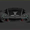 Futuristic Silver Sports Car With Aerodynamic Body And Orange Accent Wheels