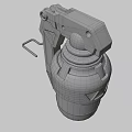 R4H Grenade Grey And Silver Military Explosive Device With Metal Safety Lever And Textured Surface