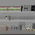 Modern Public Facilities With Bulletin Boards Security Gates Fences Barrier Systems And Booths