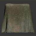 Soft Textured Neutral Beige Tablecloth Covering Square Living Room Table 3d model