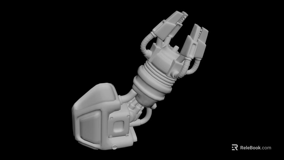 Mechanical Arm Sculpture 3D Model Design with Industrial Style Detailed Structure 3d model