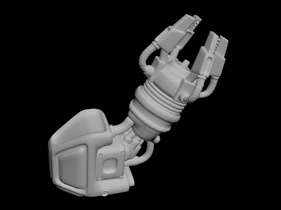 Mechanical Arm Sculpture 3D Model Design with Industrial Style Detailed Structure 3d model