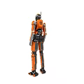 Intelligent Machine Orange Humanoid Robot With Mechanical Structure Helmet For Industrial Use