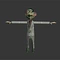 Stylized Animated Character With Exaggerated Facial Features Wearing Gray Suit And Purple Shirt Arms Outstretched