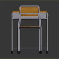 Simple Design Wooden Table And Chair With Metal Frame And Wooden Top