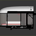 Modern Equipment with White Curved Top Transparent Side Panels and Sturdy Dark Frame Base
