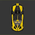 Yellow and Silver Sports Car with Sleek Modern Design Shiny Exterior and Rear Spoiler