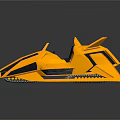 Futuristic Yellow Tracked Vehicle With Angular Design Cockpit And Protruding Structure 3d model