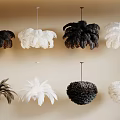 Stylish Black And White Feather Chandeliers For Modern Interior Decor