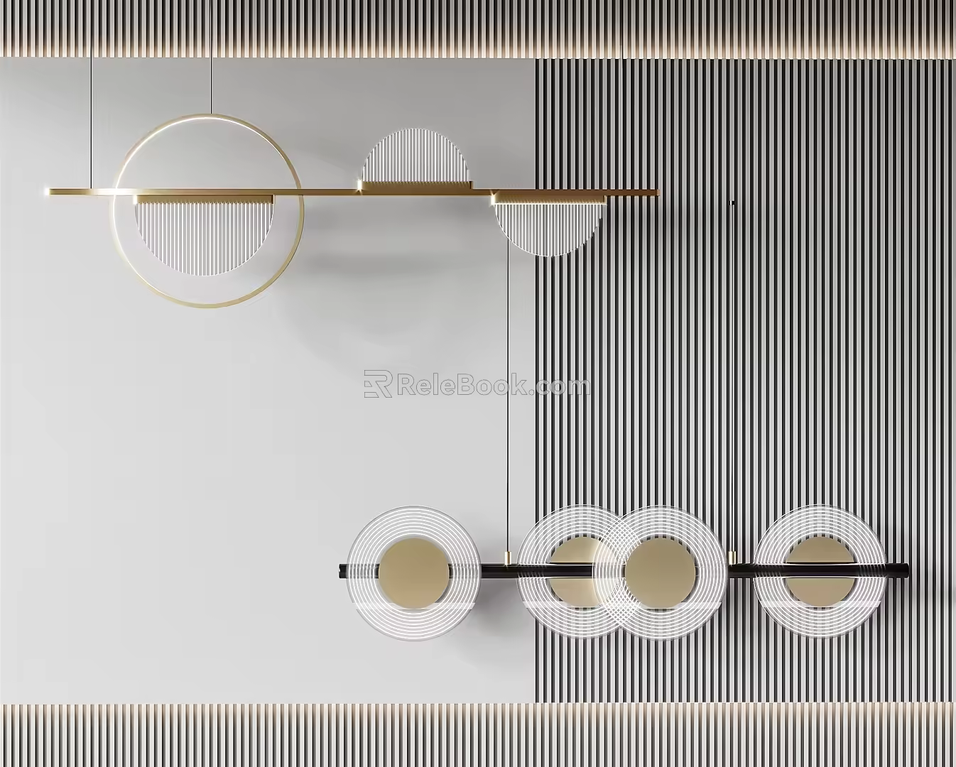 Light Luxury Chandelier Dining Table Long Chandelier 3d model