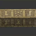 Gabled Decorative Box With Gold Animal Patterns And Intricate Carvings