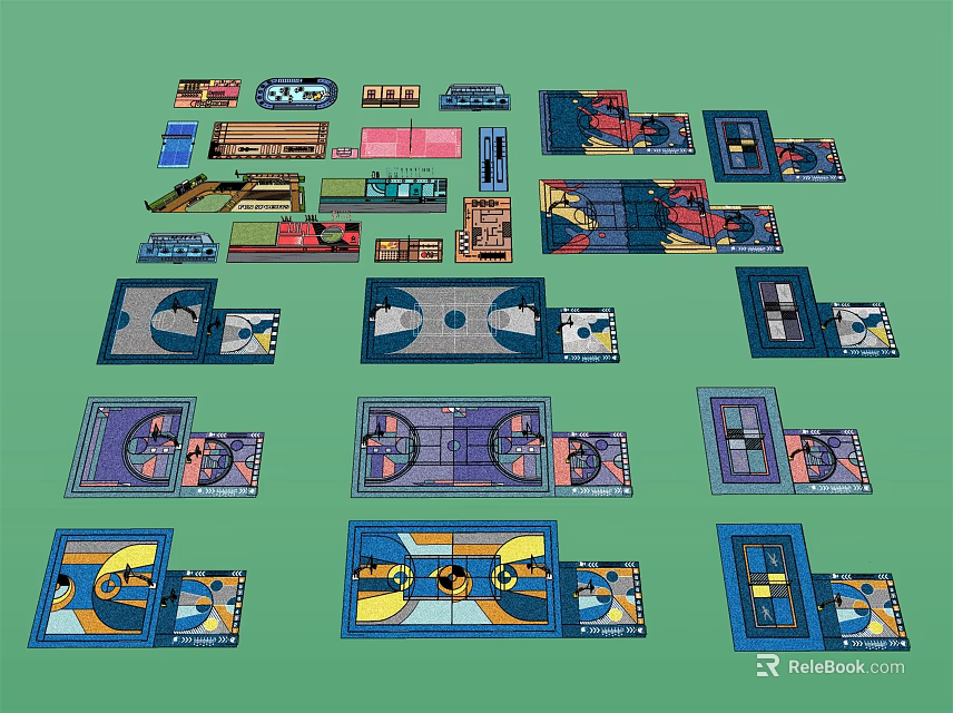 Professional Basketball Court Layout Designs With Multiple Floor Plan Options 3d model