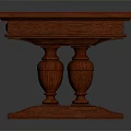 Traditional Wooden Red Long Table With Carved Decorative Legs Design