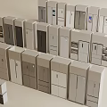 Modern Refrigerator Cabinets For Kitchen With Various Styles And Neutral Colors 3d model