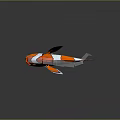 3D Designed Clownfish Sculpture With Orange White Black Stripes And Transparent Frame Support