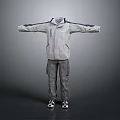 Gray Jacket Paired With Cargo Pants And Black Shoes For Casual Use