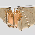 Steampunk Style Human Flying Gear With Large Wings And Mechanisms