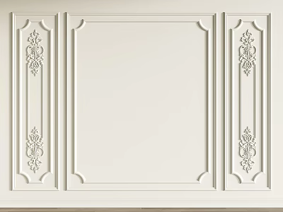 White Gypsum Molding With Ornate Carved Patterns For Wall Decoration 3d model