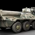 Military Armored Tank With Camouflage Paint Multiple Wheel Design And Top Weapon System