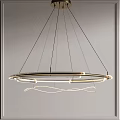 Modern Circular Chandelier Design With Metal Frame LED Lighting And Hanging Cables