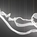 Modern Unique Shaped Pendant Light With Flowing Lines And Suspended Design