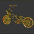 Stylish Red Custom Bicycle With White Rim Wheels And Unique Design 3d model