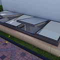 Villa lighting well row skylight 3d model