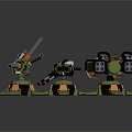 Turret Turntable Railgun Sci-fi Tower Defense Game Tower Defense Sci-fi Turret Game Turret Game Battery 3d model