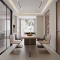 Modern Living Dining Room Interior With Sofa Coffee Table TV Wall Bookshelves And Recessed Lighting
