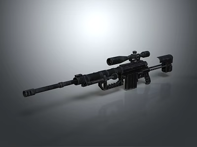 Sniper rifle sight sniper rifle sci-fi sniper rifle semi-automatic rifle combat rifle 3d model