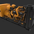 Heavy Duty Cat Brand Industrial Generator With Yellow Black Pipes And Radiator