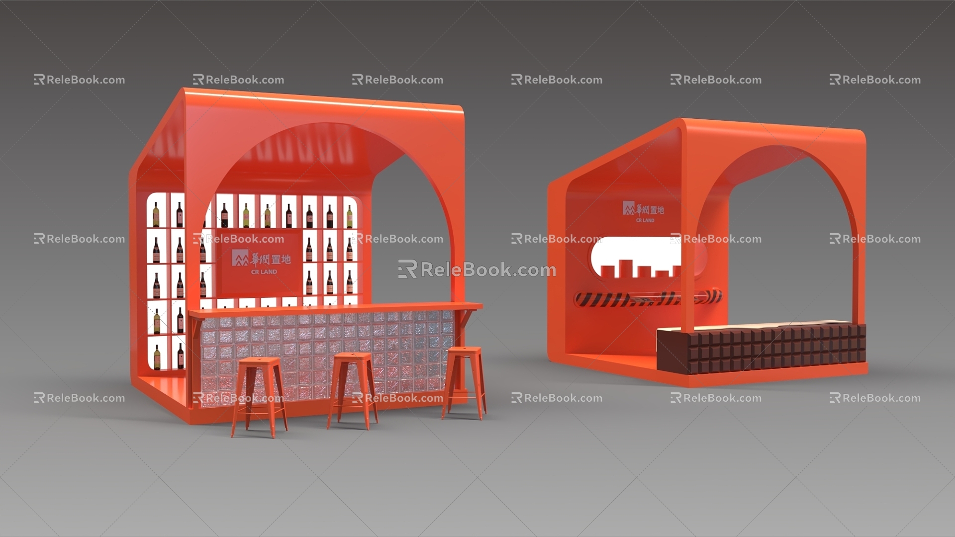 pop-up shop wine chocolate shop commercial center display shop stalls model