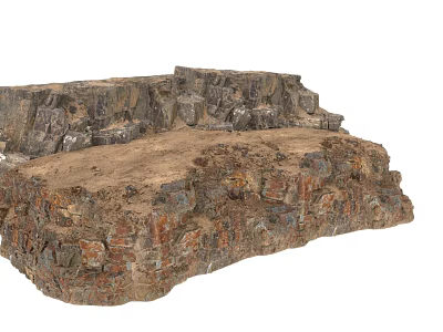 Natural Rock Formation With Layered Stone Structure And Earthy Surface 3d model