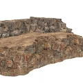 Natural Rock Formation With Layered Stone Structure And Earthy Surface 3d model