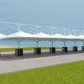 New Energy Charging Station With Multiple Charging Piles And White Canopy Roof