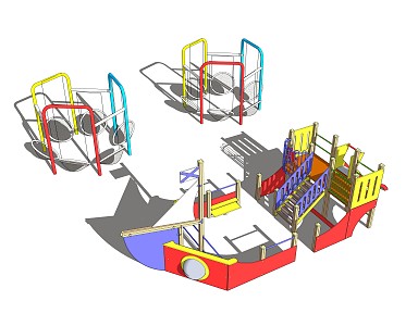 Modern Amusement Equipment Theme Park Paradise Field Equipment Slide Kindergarten 3d model