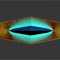 Decorative Sword With Blue Blade Red Hilt And Golden Accents