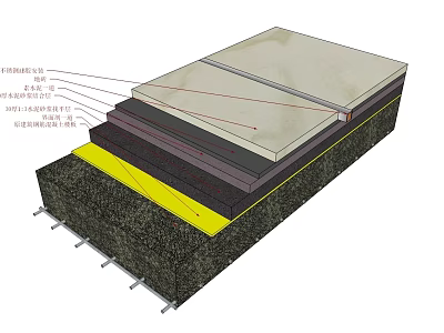 Hardware Tools For Roof Construction Sectional View With Multiple Layers And Components 3d model