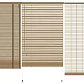 Various Design Venetian Blinds With Wooden Texture And Slatted Patterns For Windows 3d model