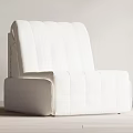 Modern White Fabric Single Sofa With Sleek Design And Comfortable Seating 3d model