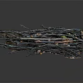 Natural Wooden Twigs Stacked in Organic Form with Earthy Tones and Textured Surfaces