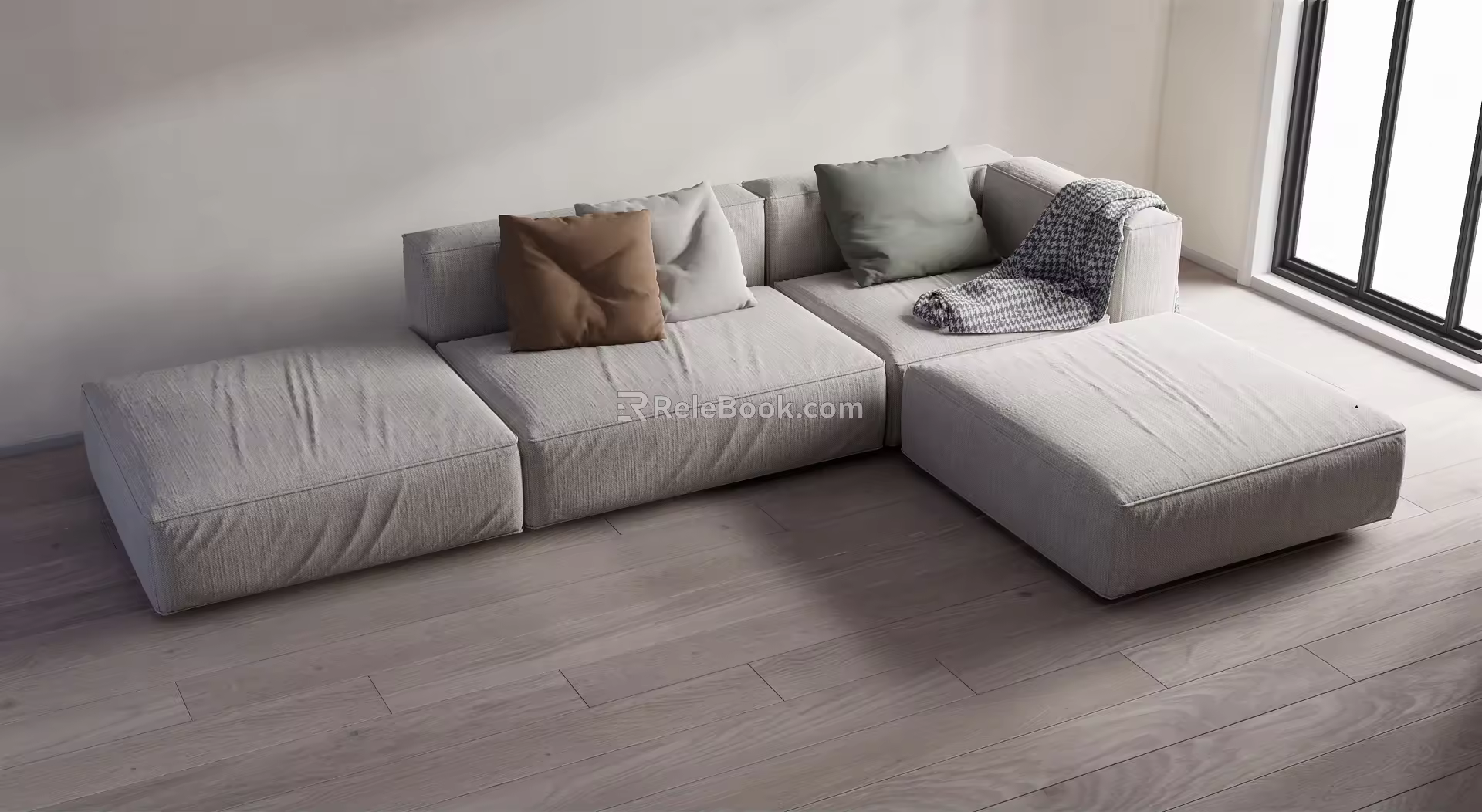 Modern corner sofa multiplayer sofa 3d model